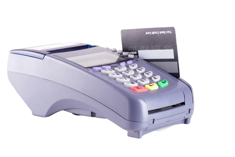 Credit card on Credit card Machine